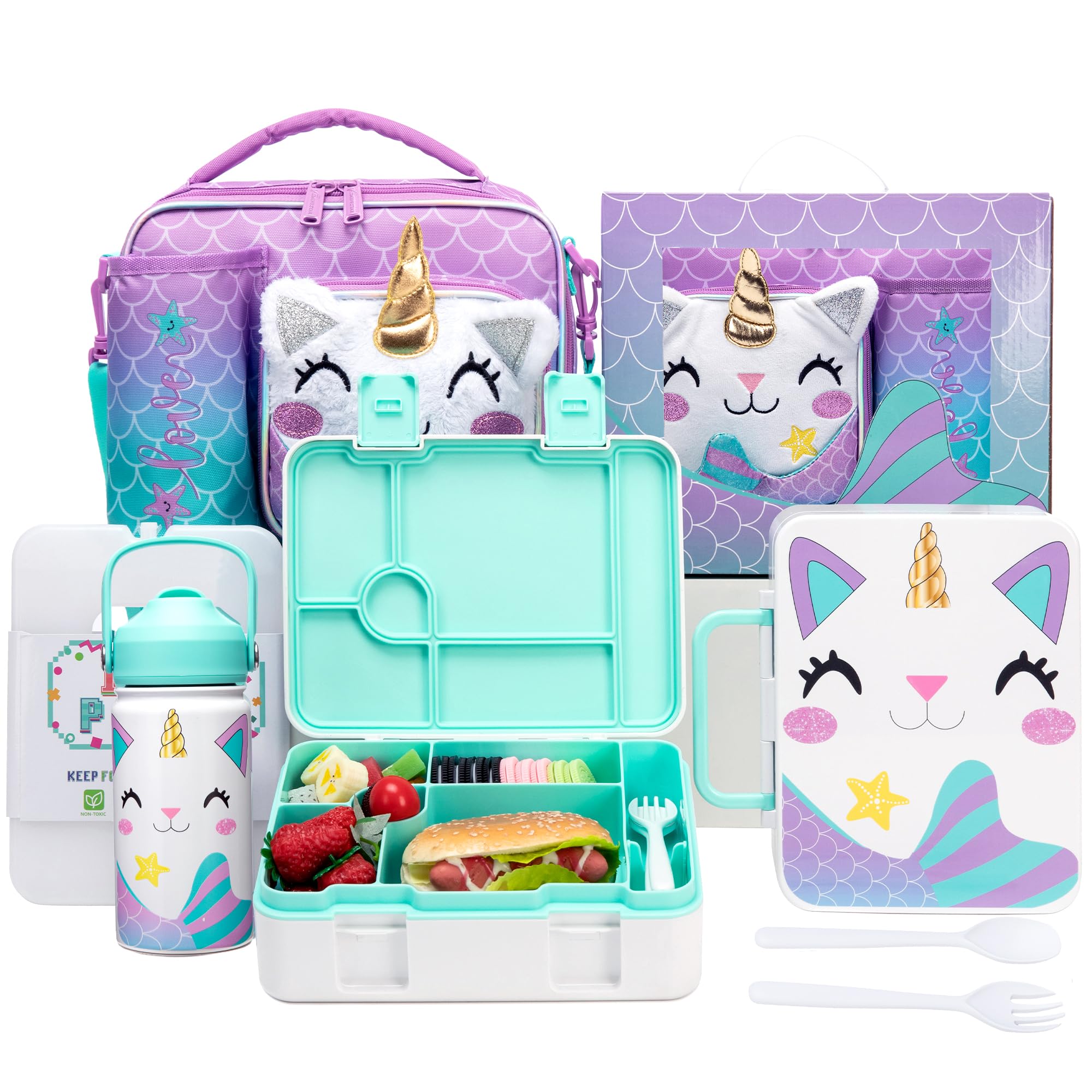 Oruiji boîte bento licorne vue de face, rangement pratique