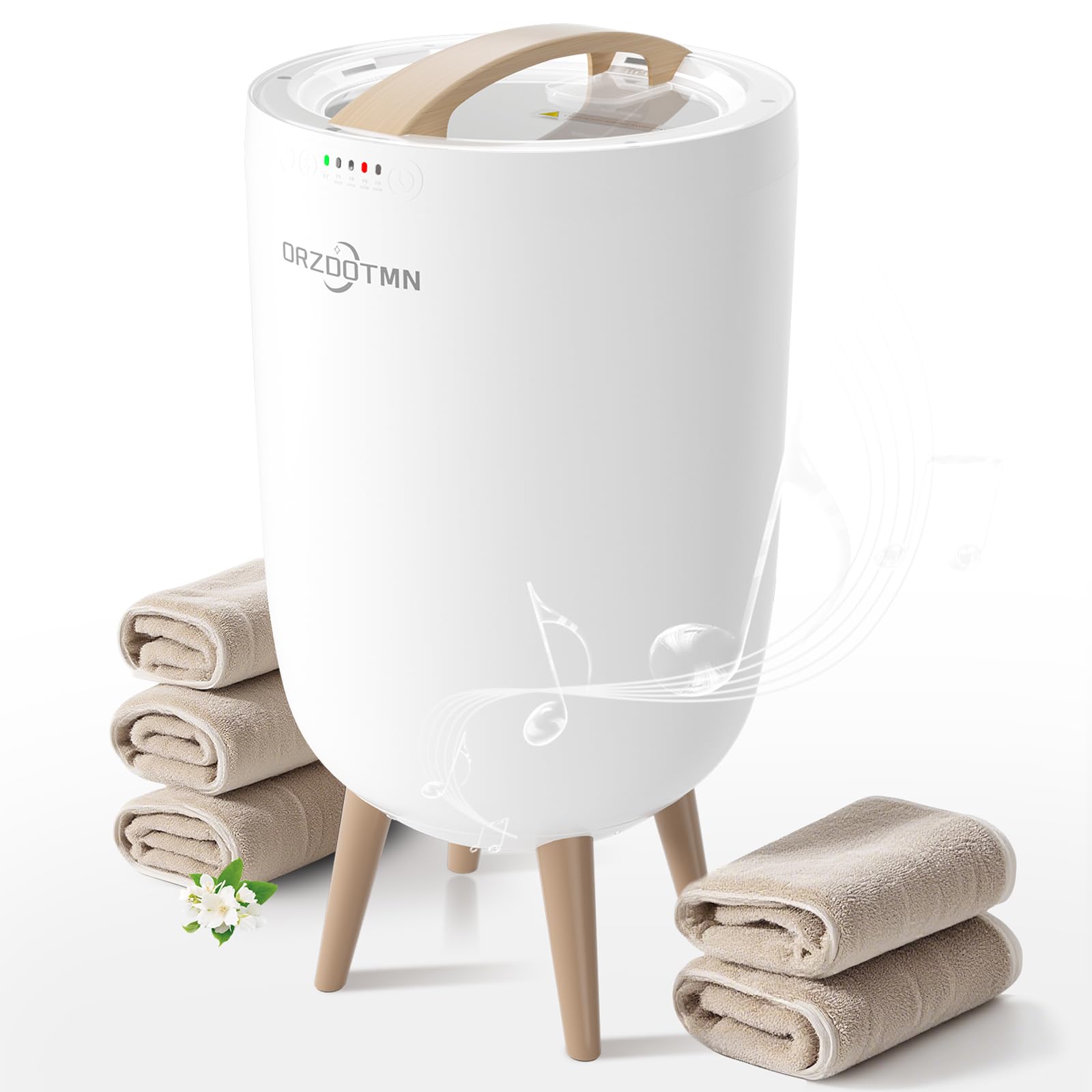 ORZDOTMN seau chauffe-serviettes vue de face, design moderne et gain de confort
