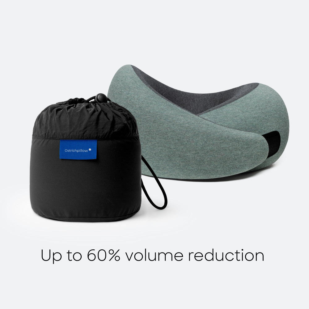 OSTRICH PILLOW comparaison taille montrant portabilité et volume réduit