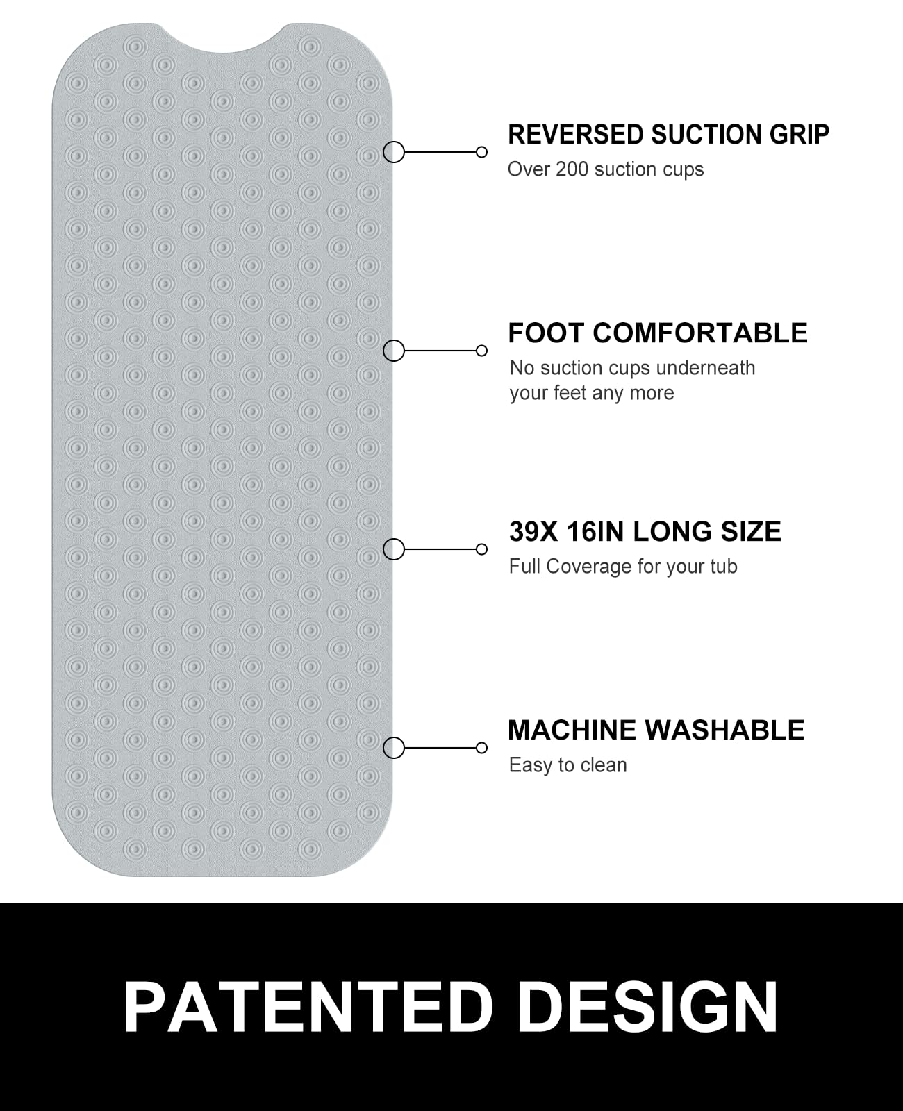 OTHWAY détail de la surface plane illustrant le confort sans ventouses sous les pieds