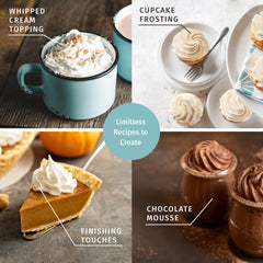Otis Classic siphon utilisé pour déposer crème légère sur dessert