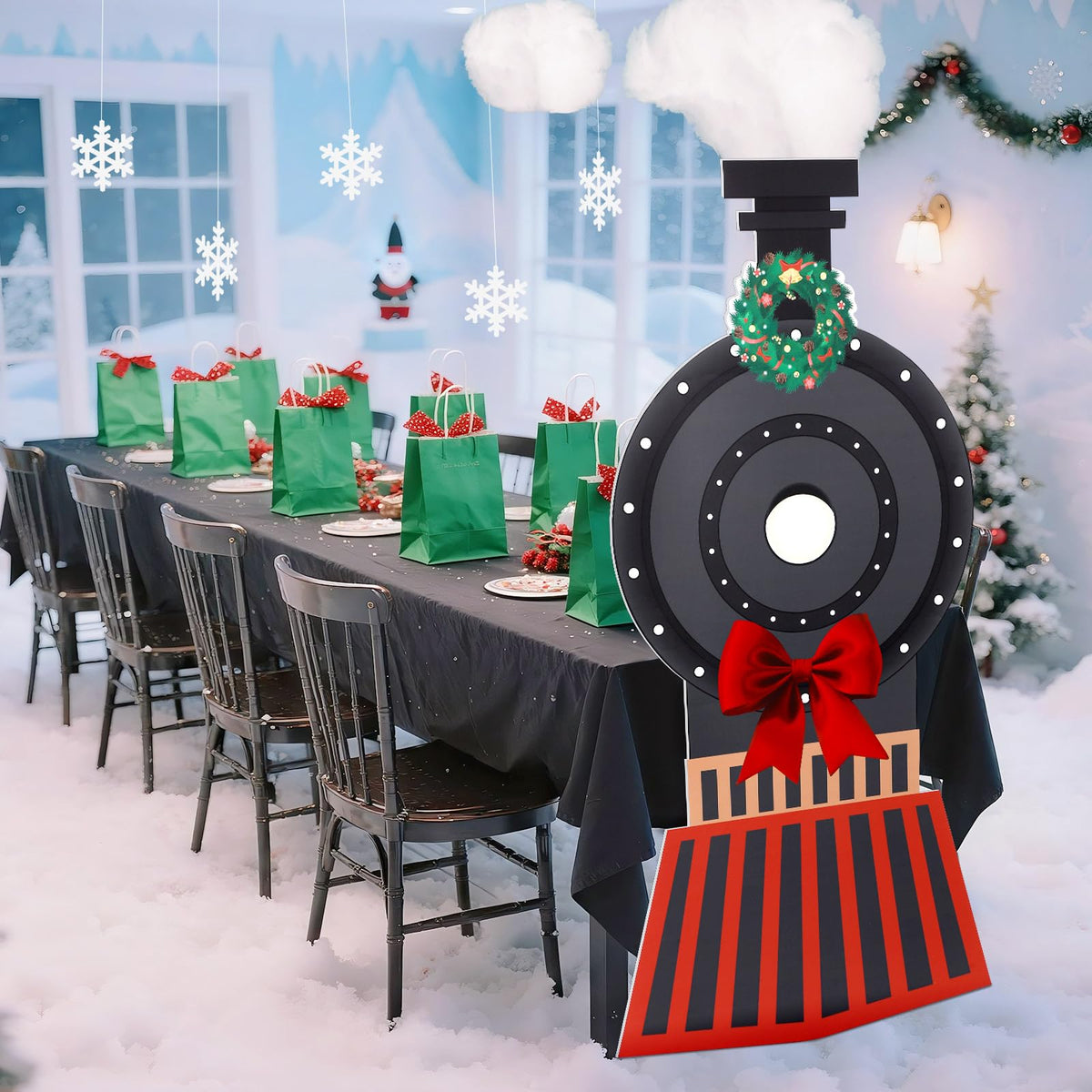 Oudain locomotive devant posée sur table pour impact visuel