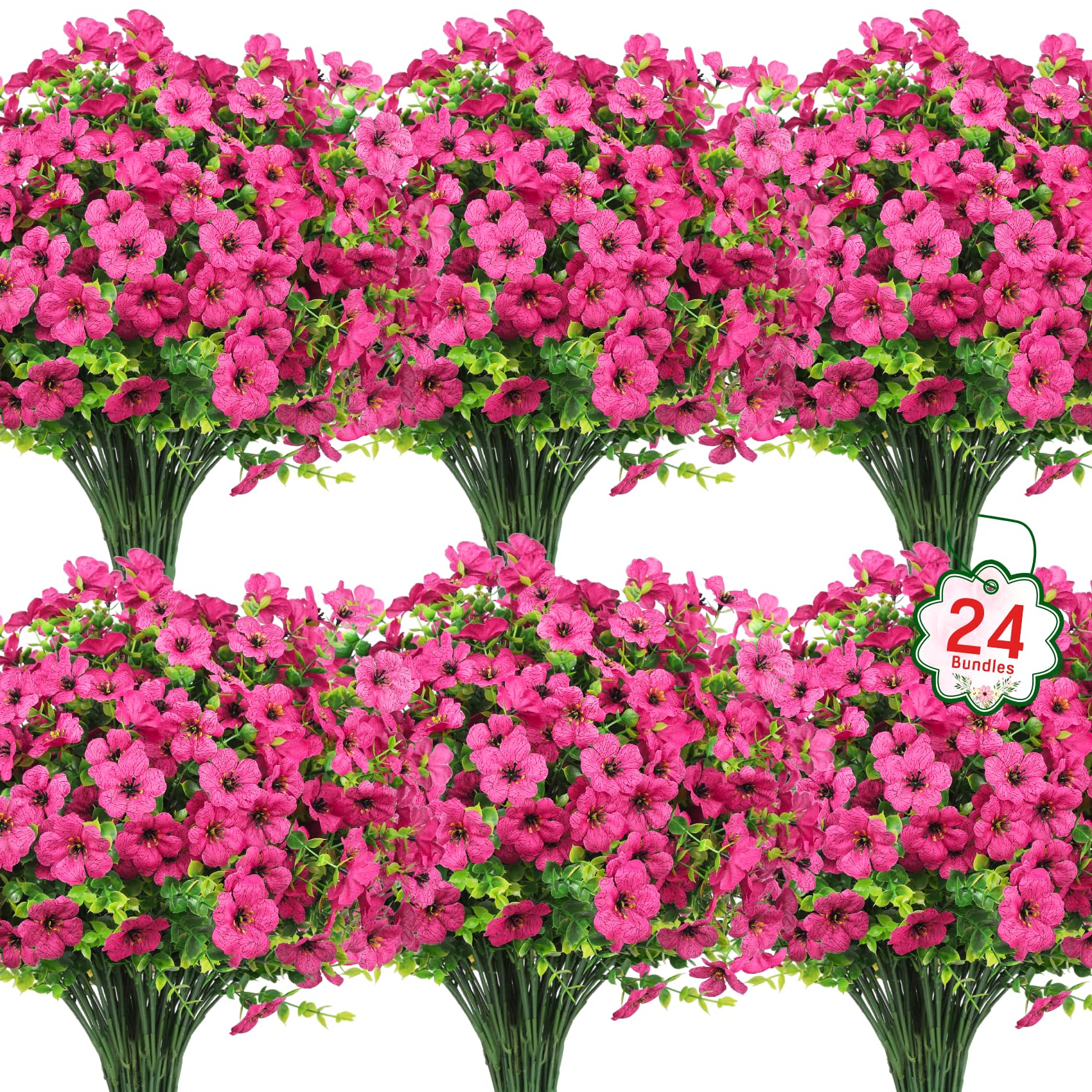 Ouddy Decor paquet complet de 24 roses rouges, gain de temps décoratif