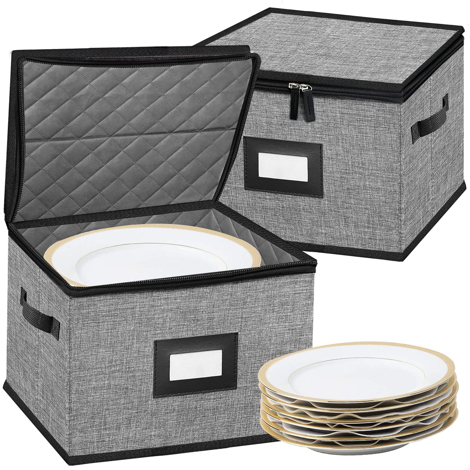 ouruer boîte face avant noire et grise pour rangement sûr de vaisselle