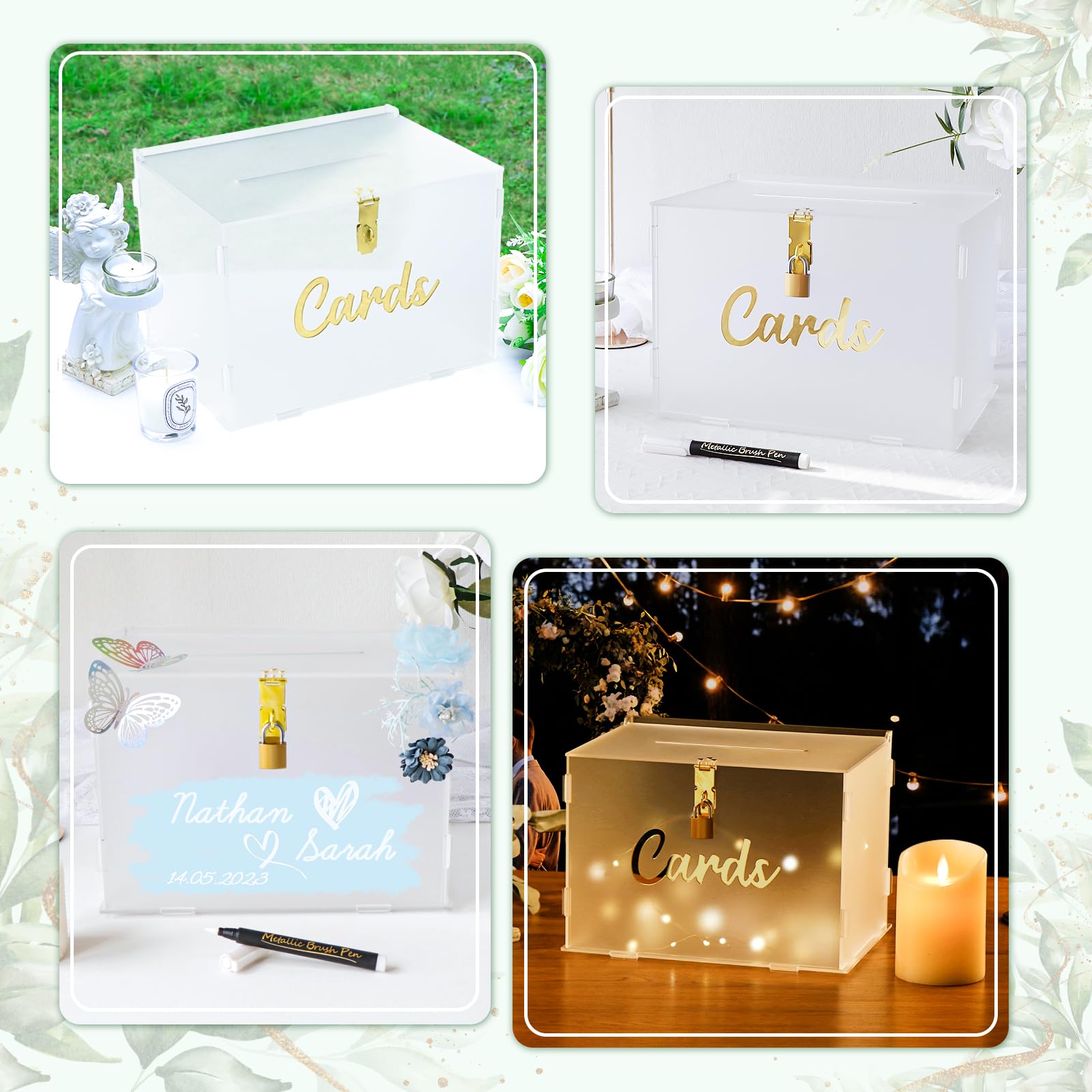OurWarm boîte intégrée à une table de mariage, décor harmonieux