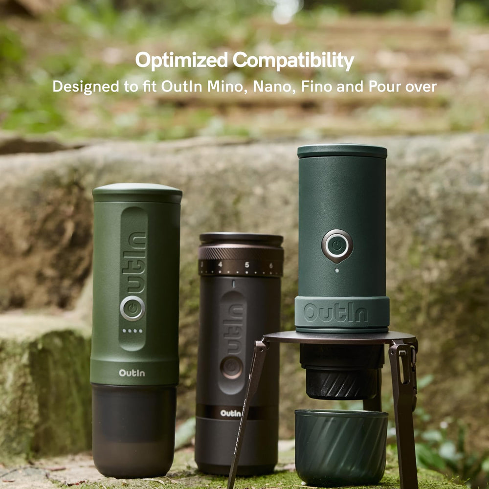 OutIn comparaison d'échelle avec tasse montrant taille et compatibilité