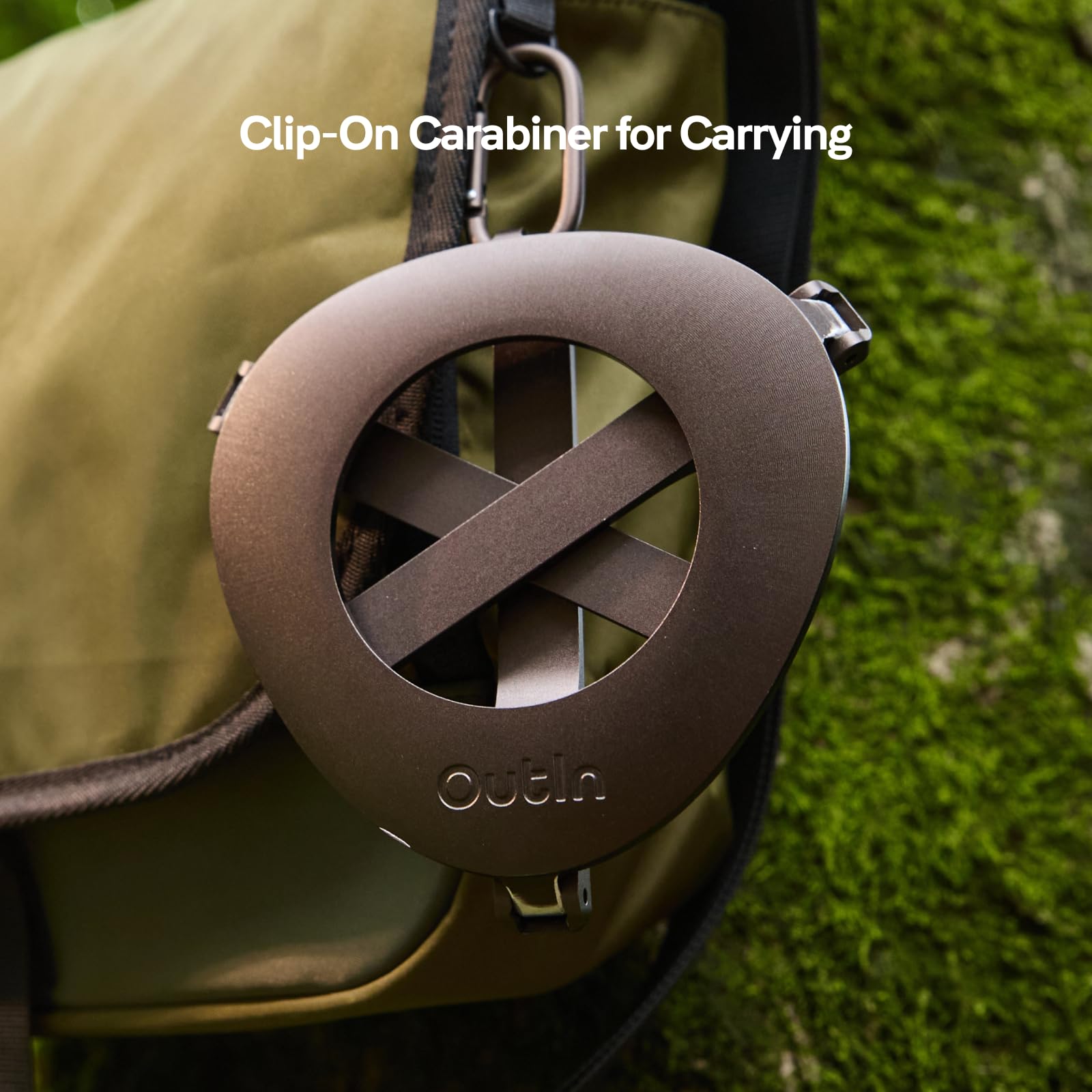 OutIn support en usage sur table de camping pour café stable