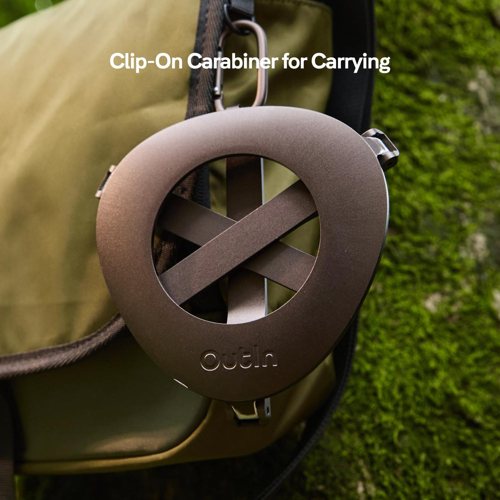 OutIn support en usage sur table de camping pour café stable