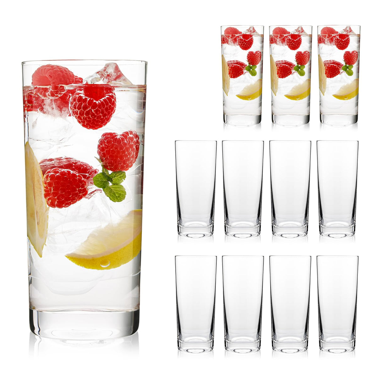 OUWO verre highball face avant montrant silhouette élégante et présentation soignée