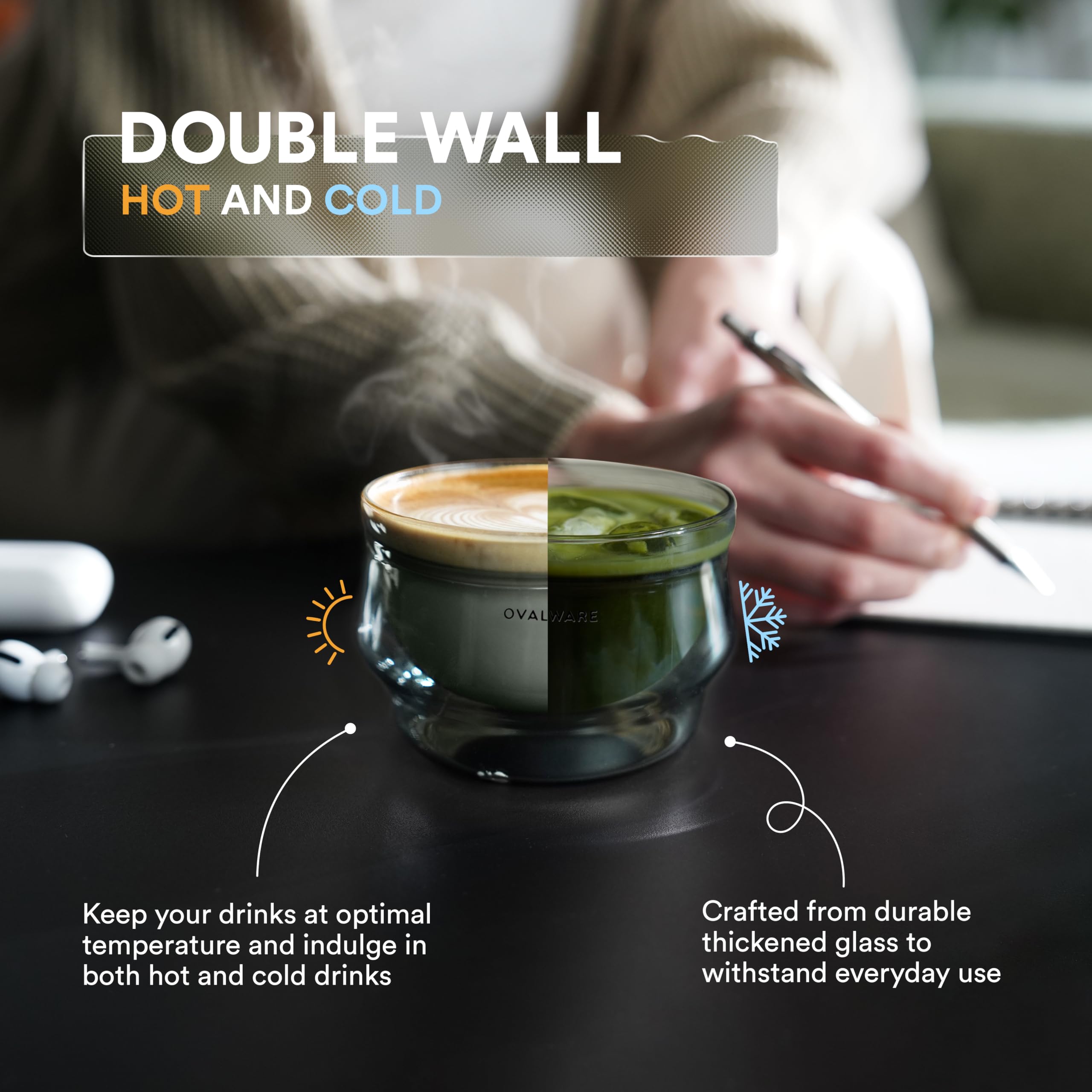 ovalware comparaison taille montrant capacité 250 ml pratique