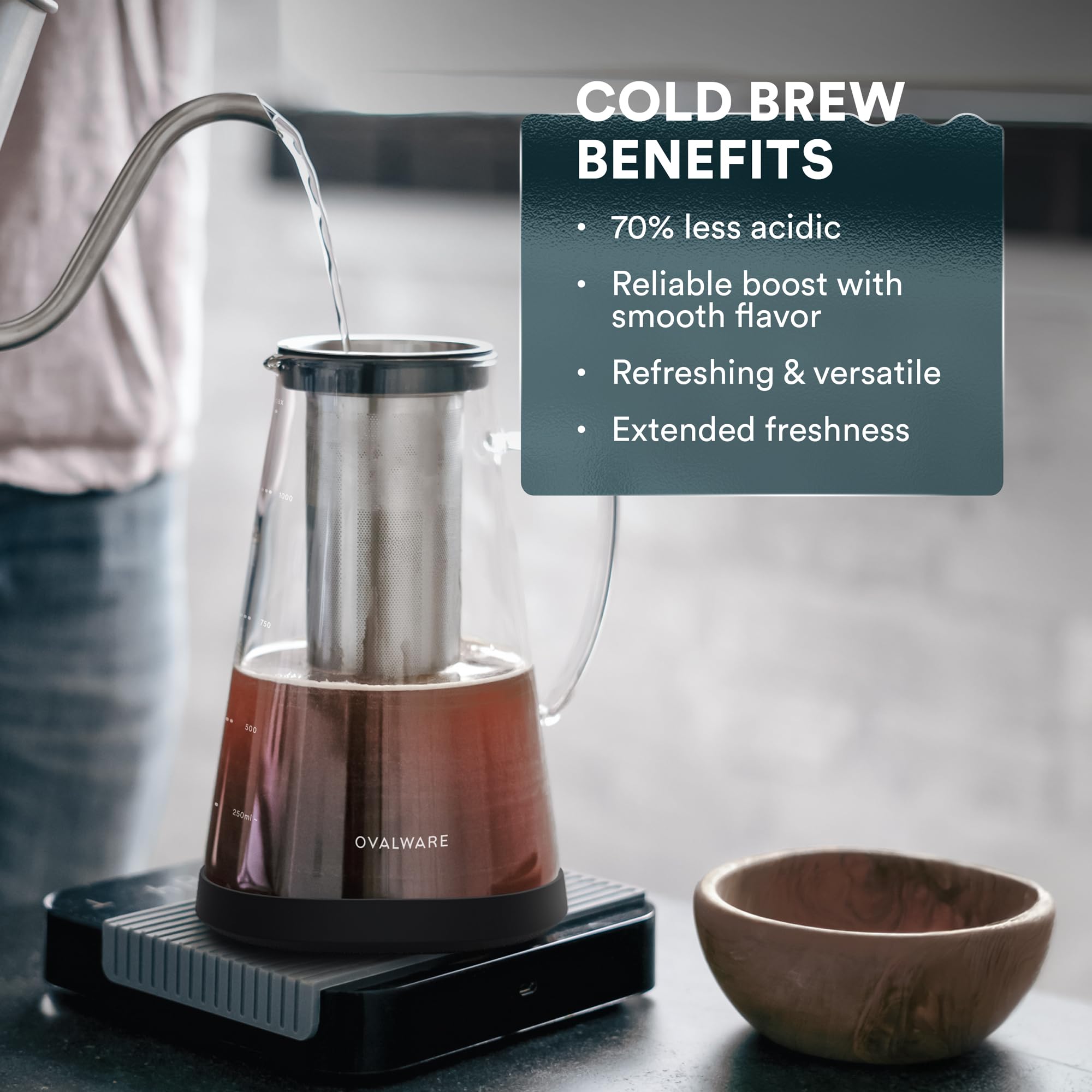 ovalware thé infuseur chaud et froid polyvalent pour feuilles ou sachets
