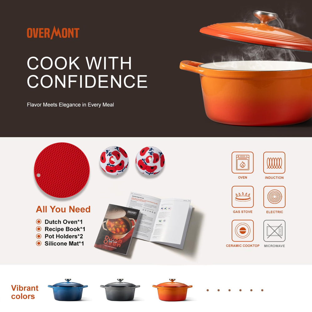 Overmont ensemble accessoires incluant maniques et livret recettes pratique