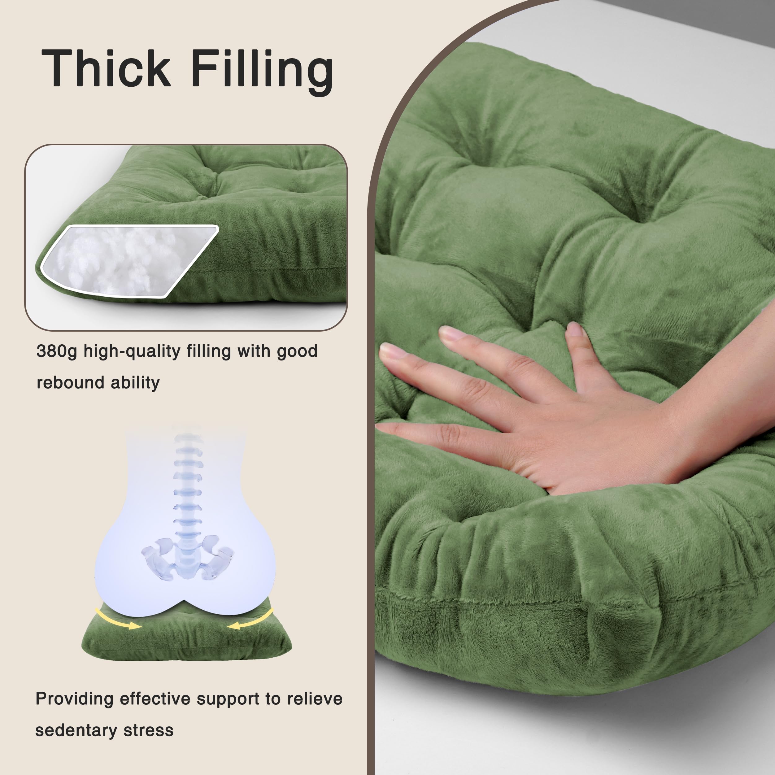 OVOV coussin installé sur chaise de salle à manger pour assise confortable