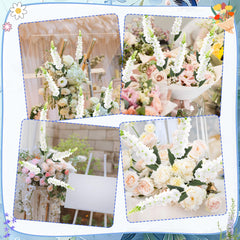 Ovveroche delphinium placé dans un vase haut pour un centre de table élégant