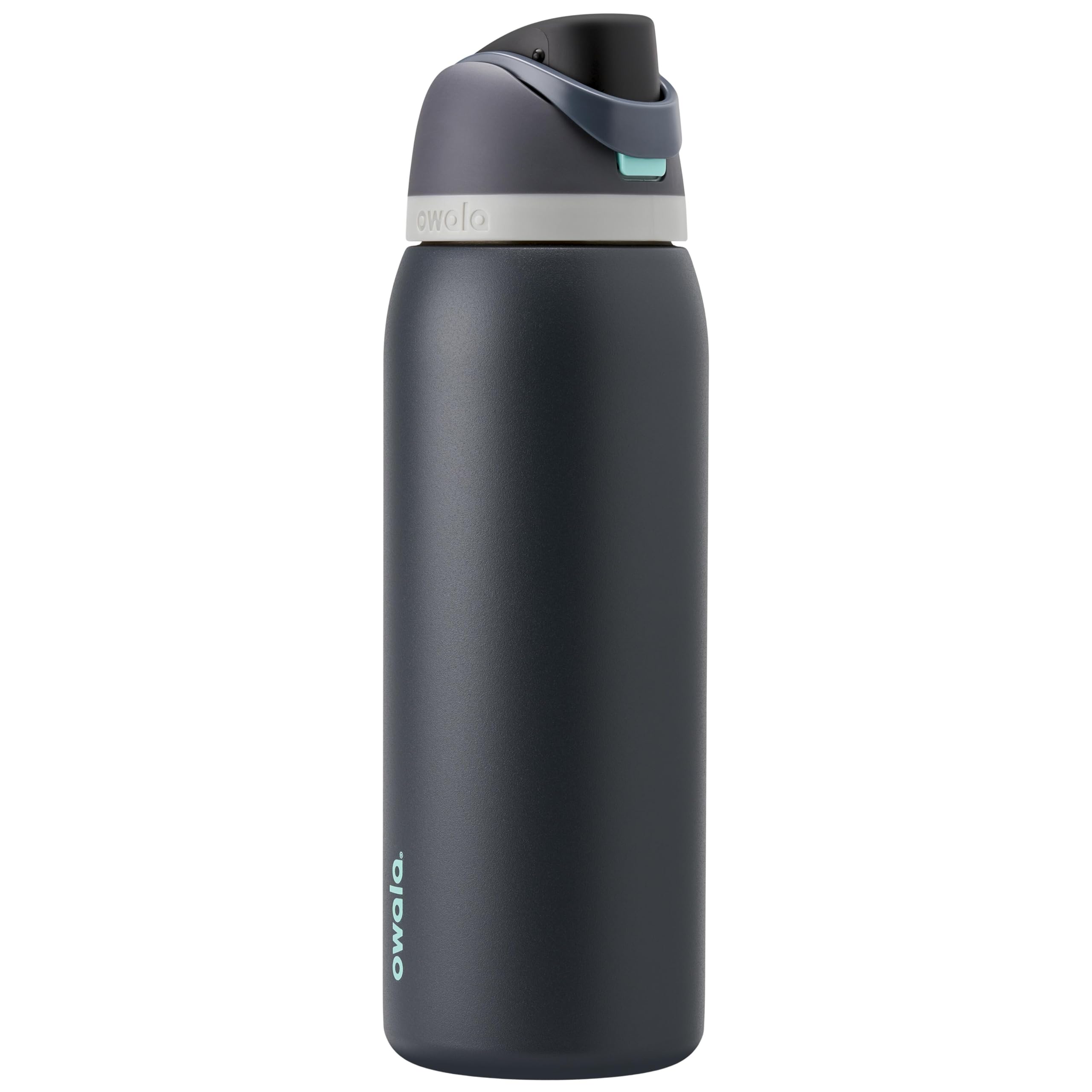 Owala FreeSip vue avant Foggy Tide montrant design et couleur durable