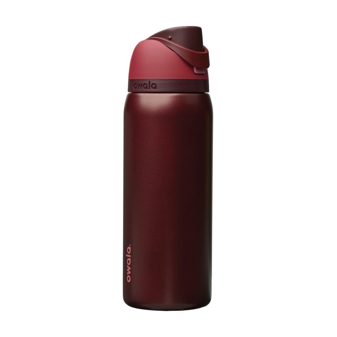 Owala FreeSip face avant Black Cherry montrant design et solidité