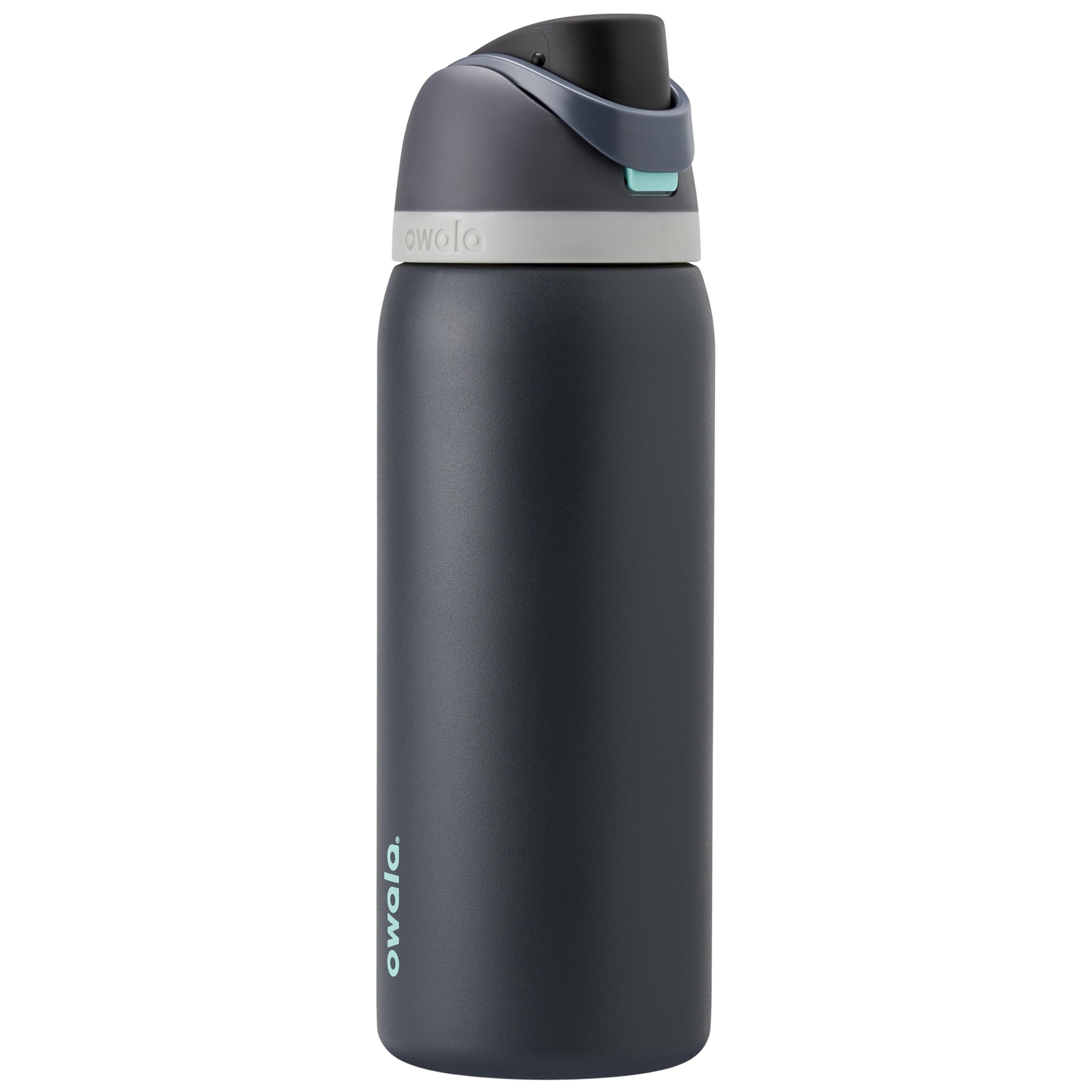 Owala FreeSip vue de face Foggy Tide montrant design et couleur attrayante