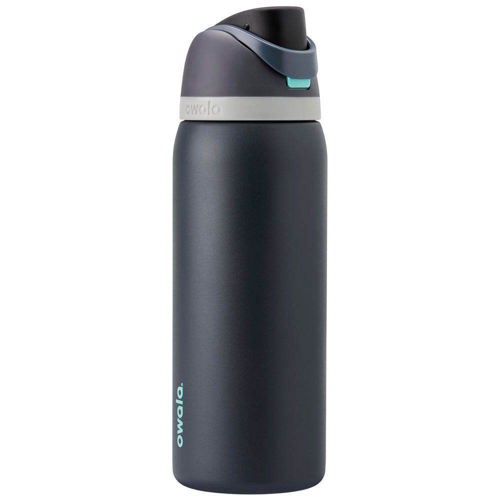 Owala FreeSip vue de face Foggy Tide montrant design et couleur attrayante