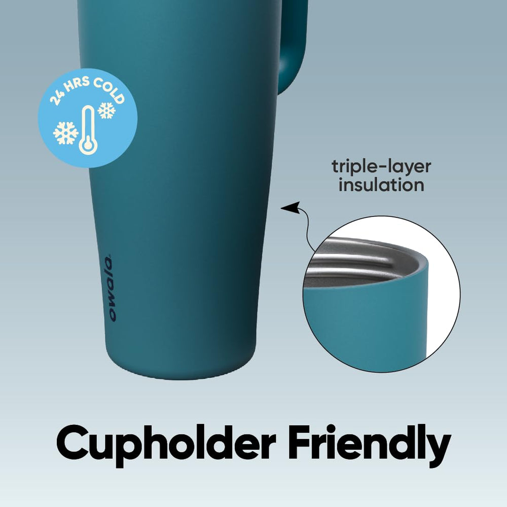 Owala FreeSip ouverture large facilitant ajout de glaçons et nettoyage