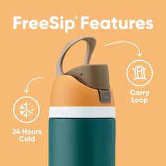 Owala FreeSip ouverture large et paille intégrée pour nettoyage facile et ajout de glaçons