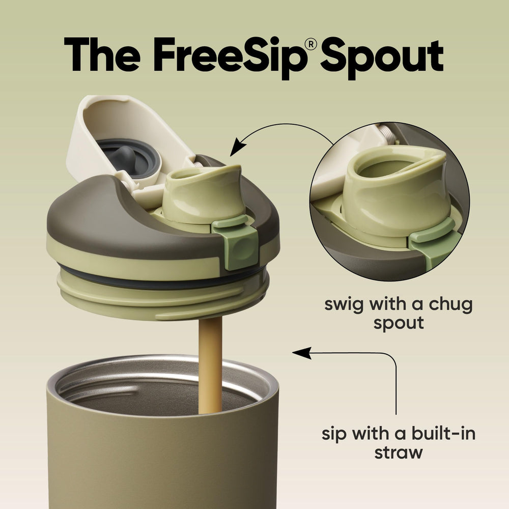 Owala embout FreeSip détail illustrant mode paille ou gorgée pratique