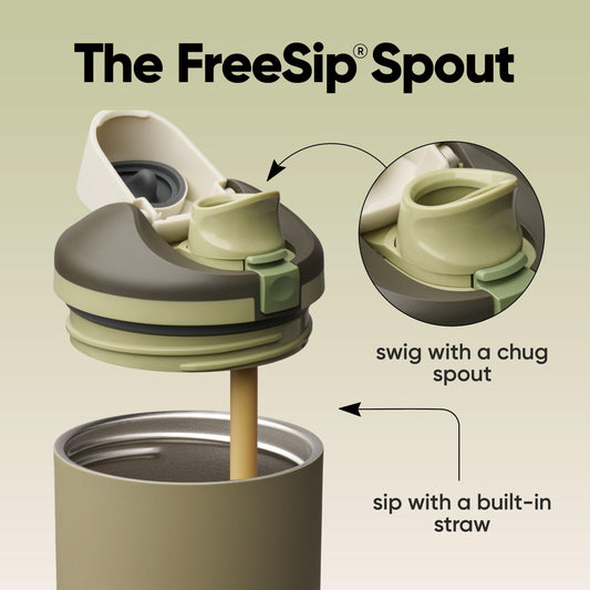 Owala embout FreeSip détail illustrant mode paille ou gorgée pratique