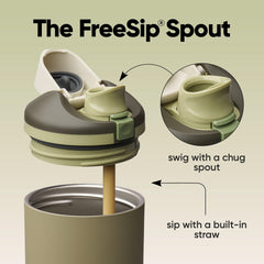Owala embout FreeSip détail illustrant mode paille ou gorgée pratique