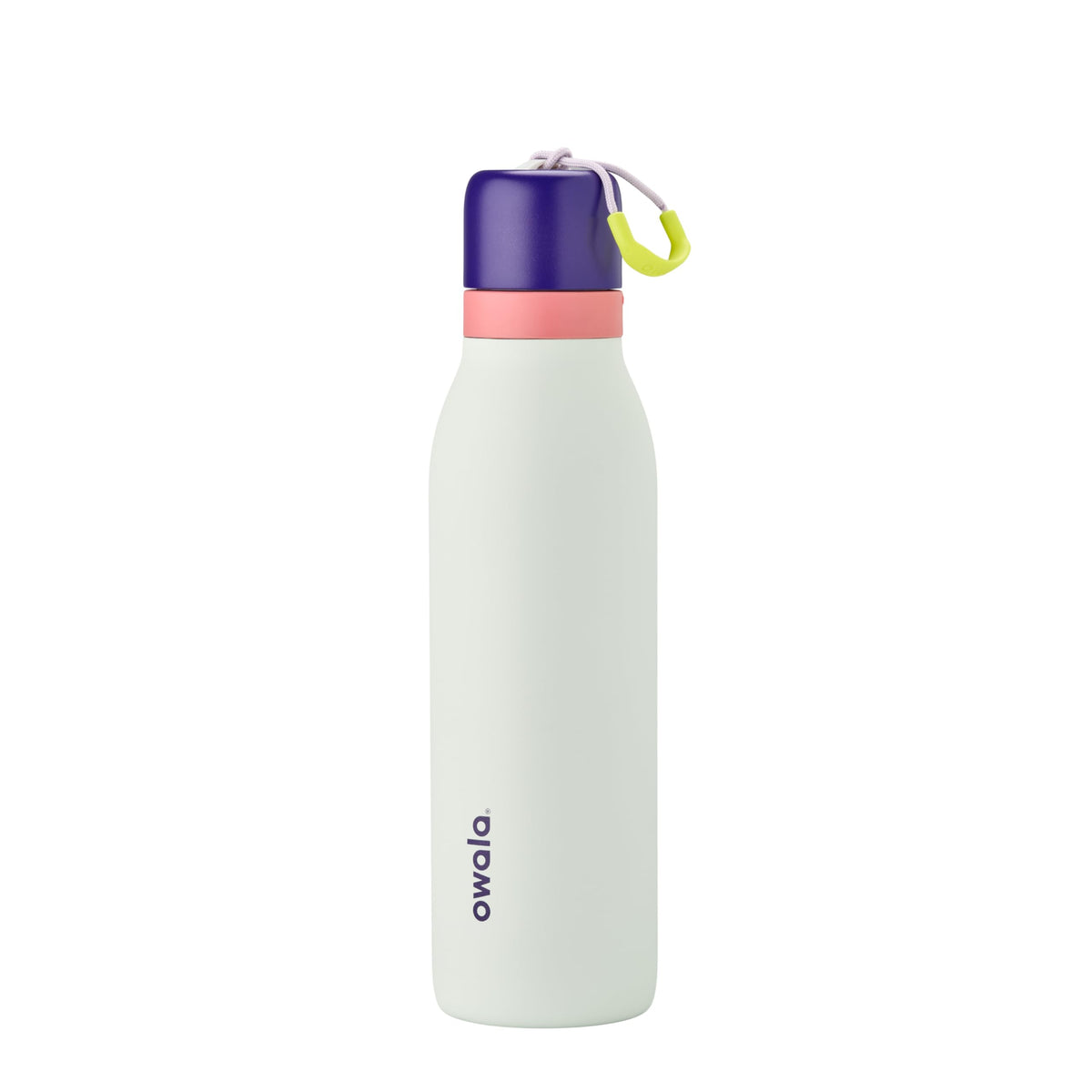Owala FreeSip Twist vue avant montrant la finition Minty Horizons et facilitez le transport