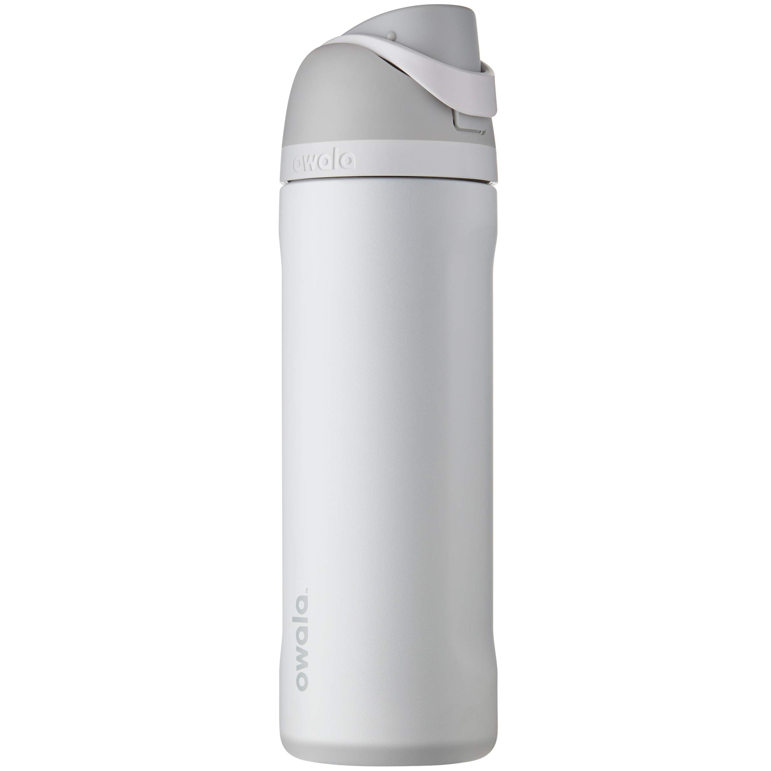 Owala vue face montrant la couleur Shy Marshmallow et facilité d'utilisation
