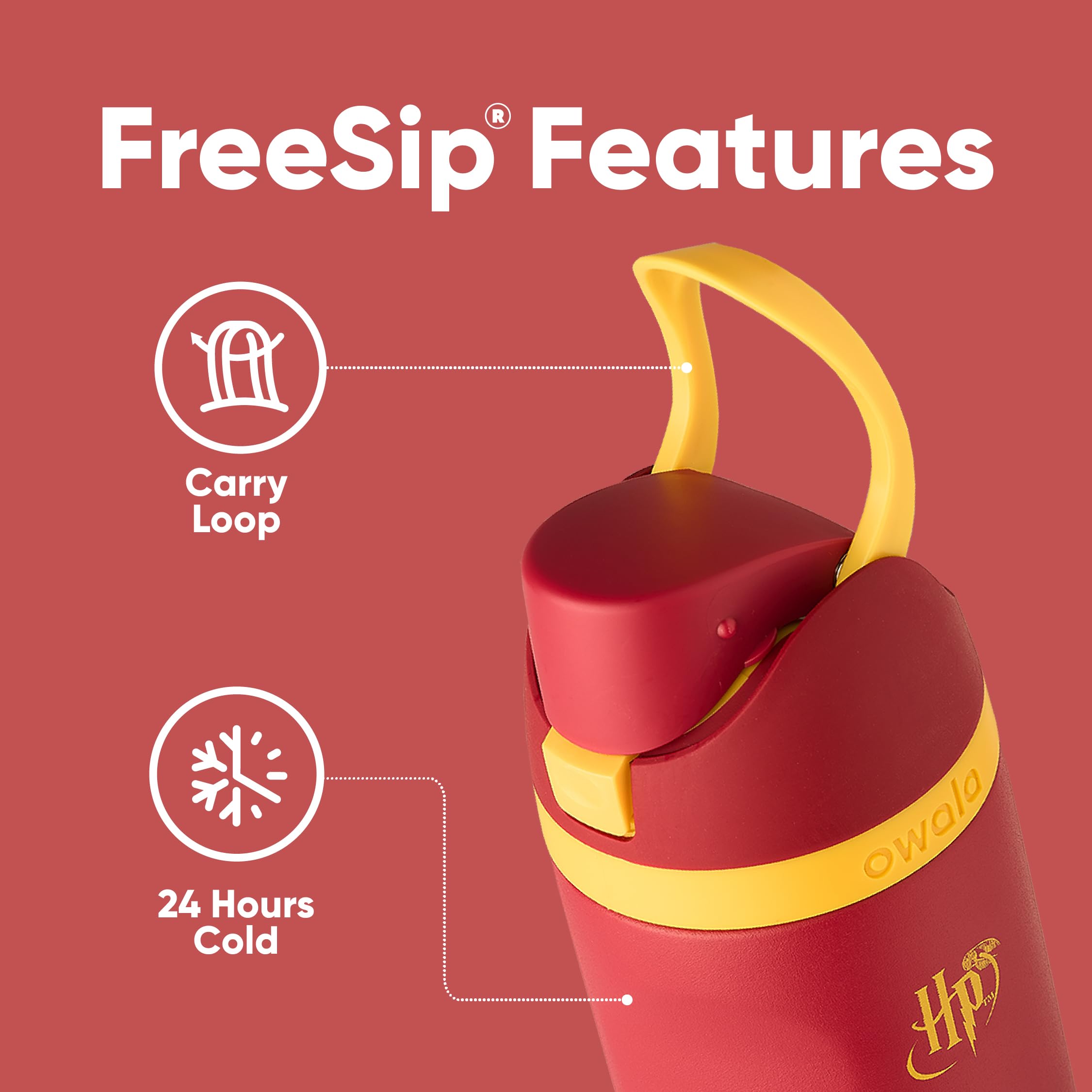 Owala FreeSip large ouverture visible, facilitant le nettoyage à la main et l'ajout de glaçons