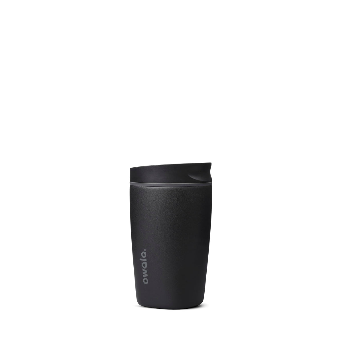 Owala SmoothSip gobelet avant montrant la finition Very Very Dark et sa prise ergonomique