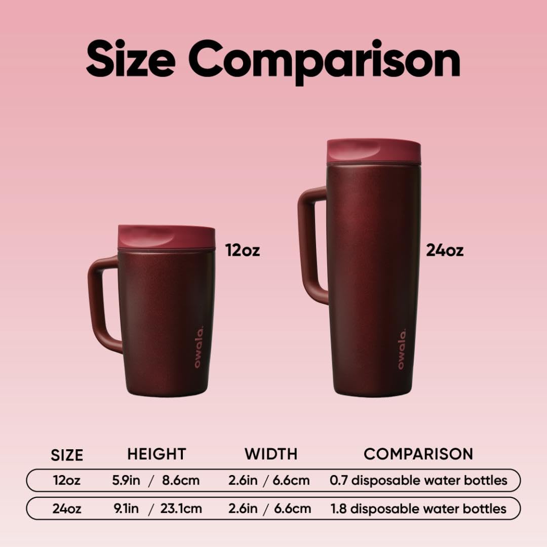 Owala SmoothSip surface inox résistante montrant durabilité quotidienne