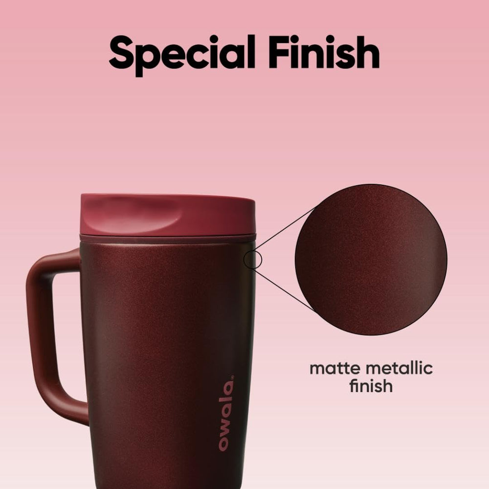 Owala SmoothSip large goulot avec glaçons montrant facilité de remplissage