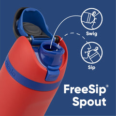 Owala Spiderman gros plan embout FreeSip pour boire facilement et proprement