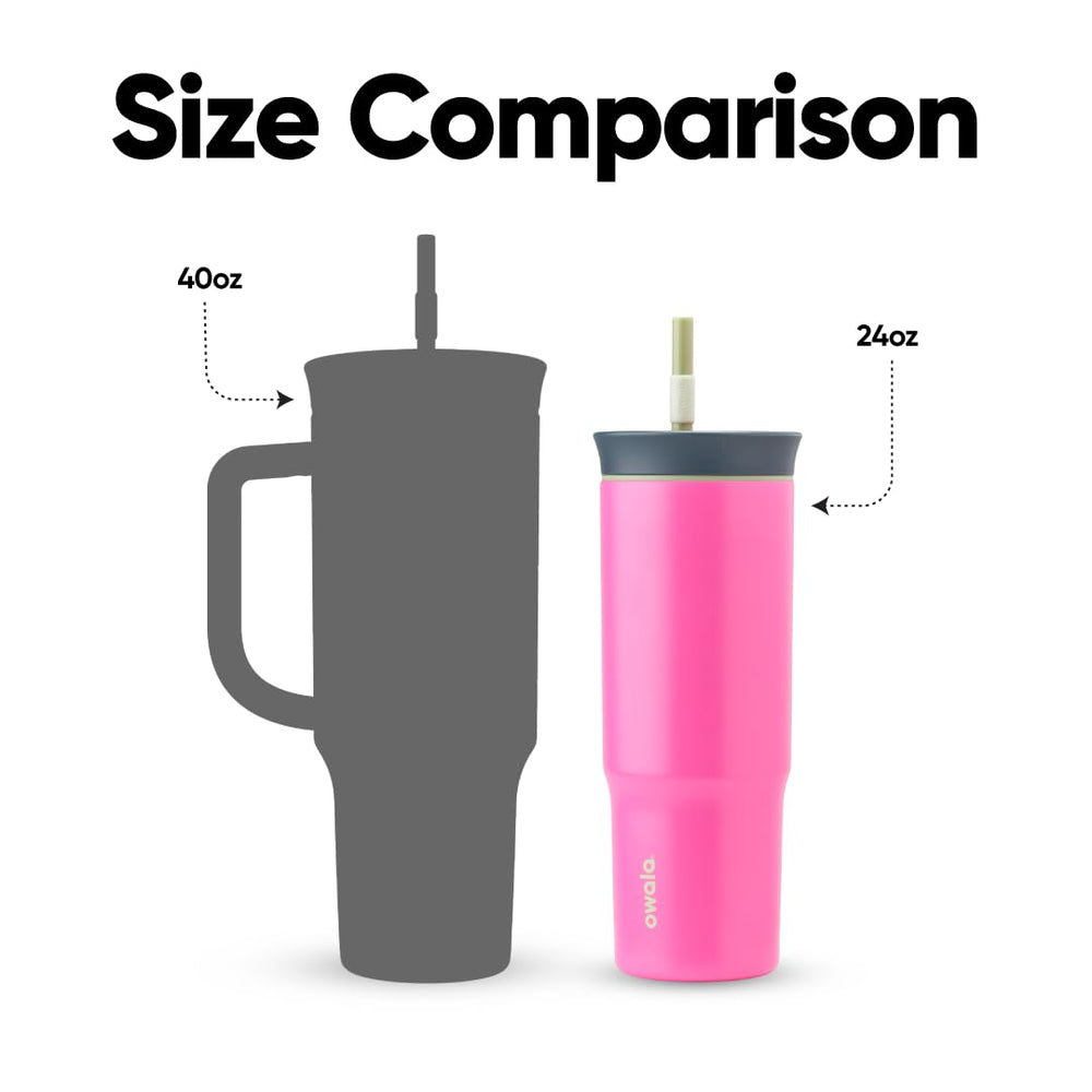 Owala Tumbler en situation lifestyle au bureau montrant style et fonctionnalité