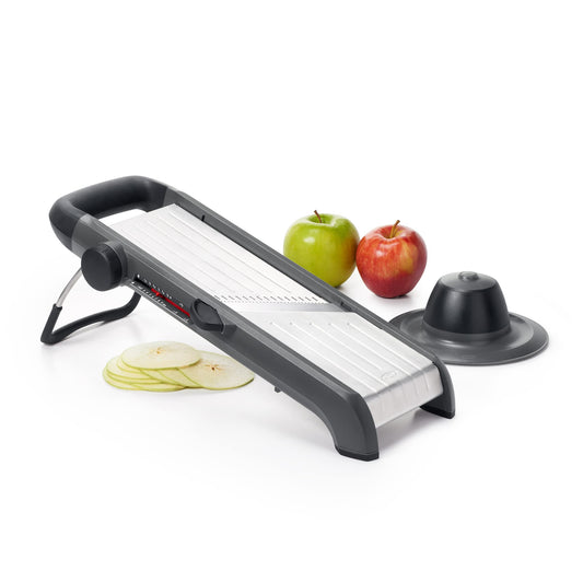 OXO trancheuse face avant montrant design stable et gain de temps