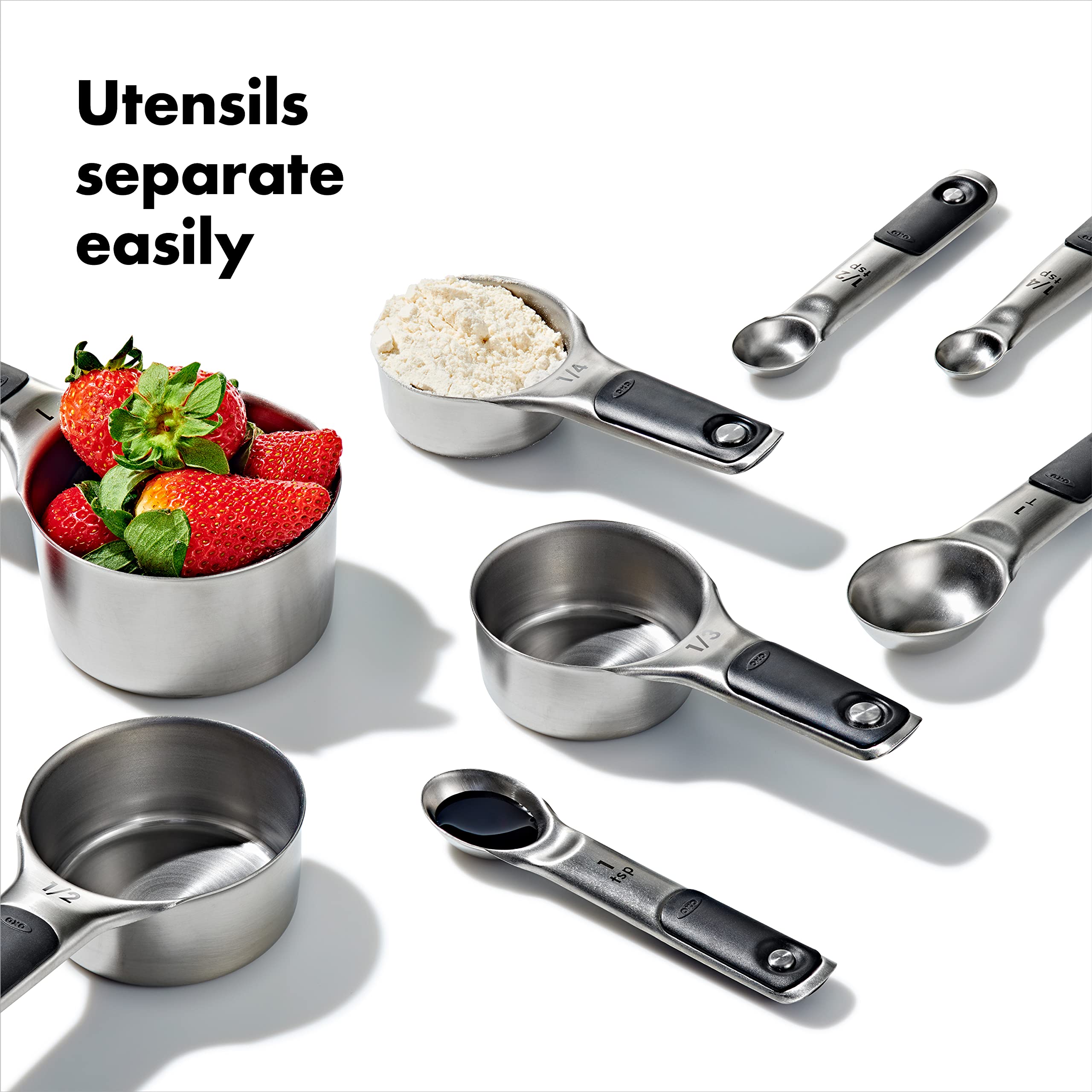 OXO comparaison d'échelle avec main, montre taille pratique