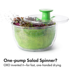 OXO pompe soft-touch en gros plan offrant prise sûre et essorage facile