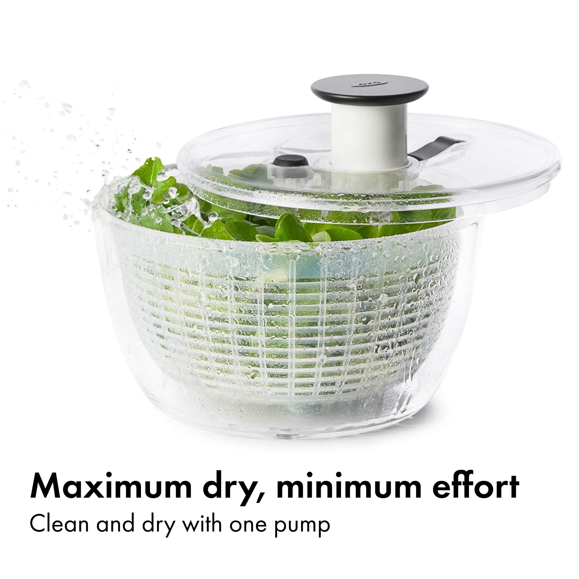OXO cuve avec eau récupérée illustrant drainage et propreté