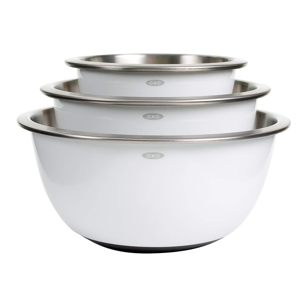 OXO bol mélangeur face montrant design stable et moderne