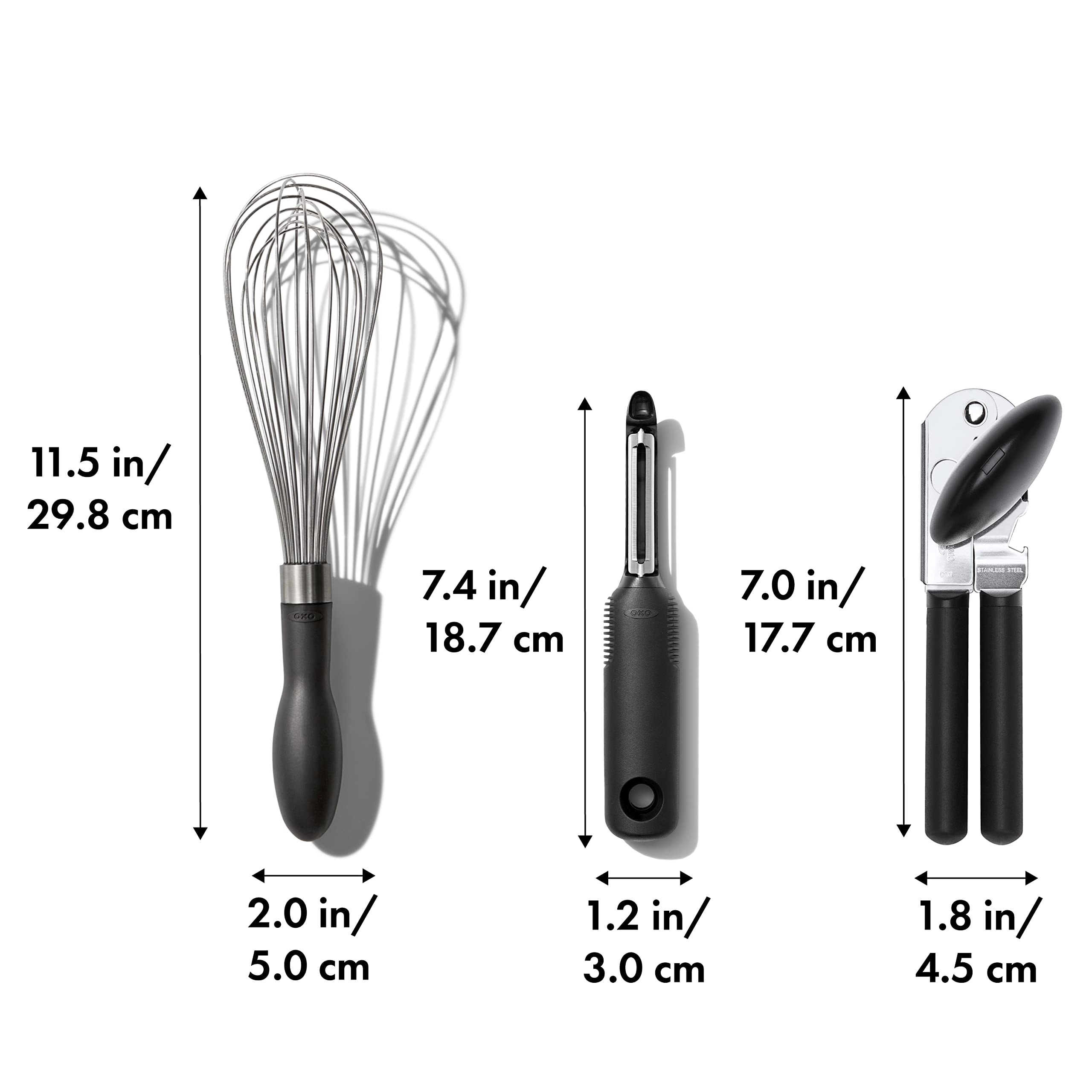 OXO Good Grips gros plan lame éplucheur en acier, coupe précise et durable