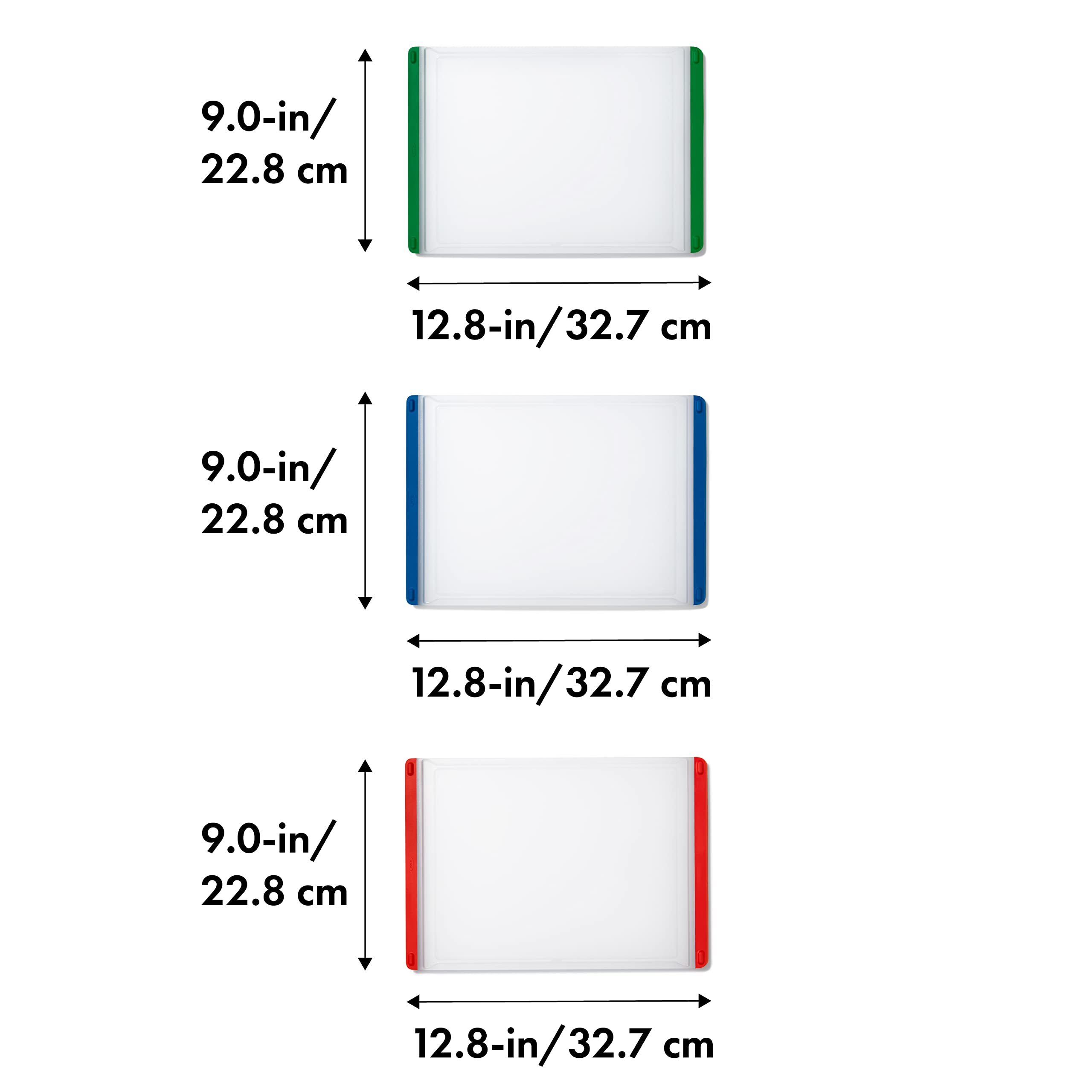 OXO Good Grips planche en usage avec couteau montrant stabilité et sécurité