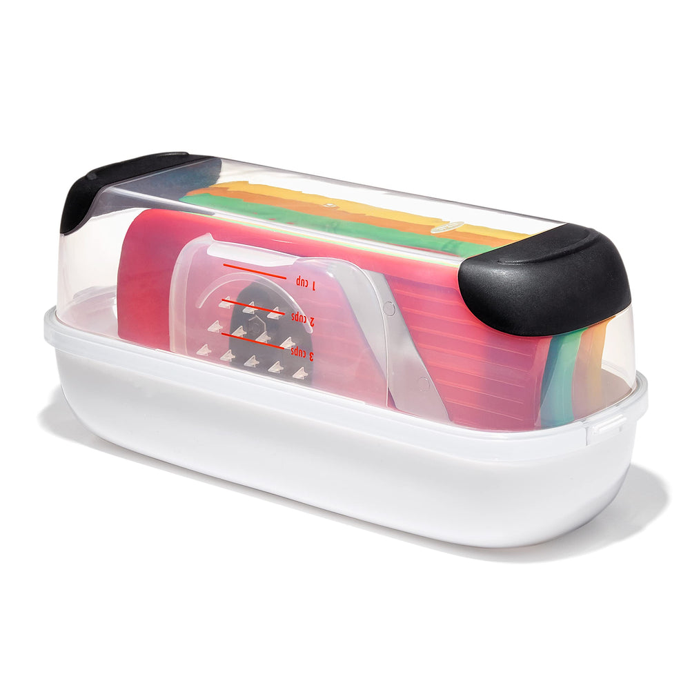 OXO vue avant de l'ensemble complet, gain de place en cuisine