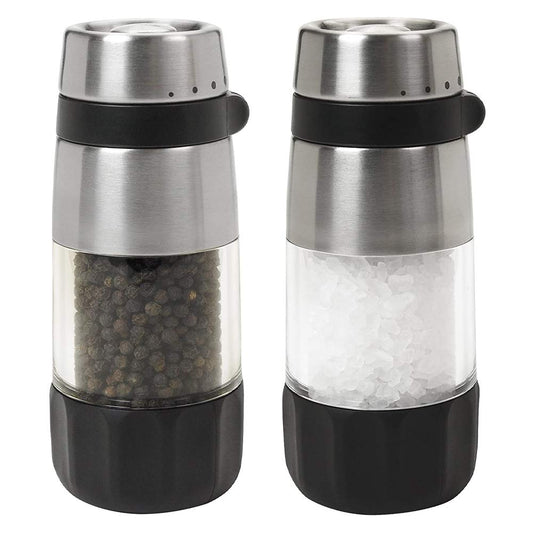 OXO Good Grips vue frontale affichant le duo sel et poivre élégant