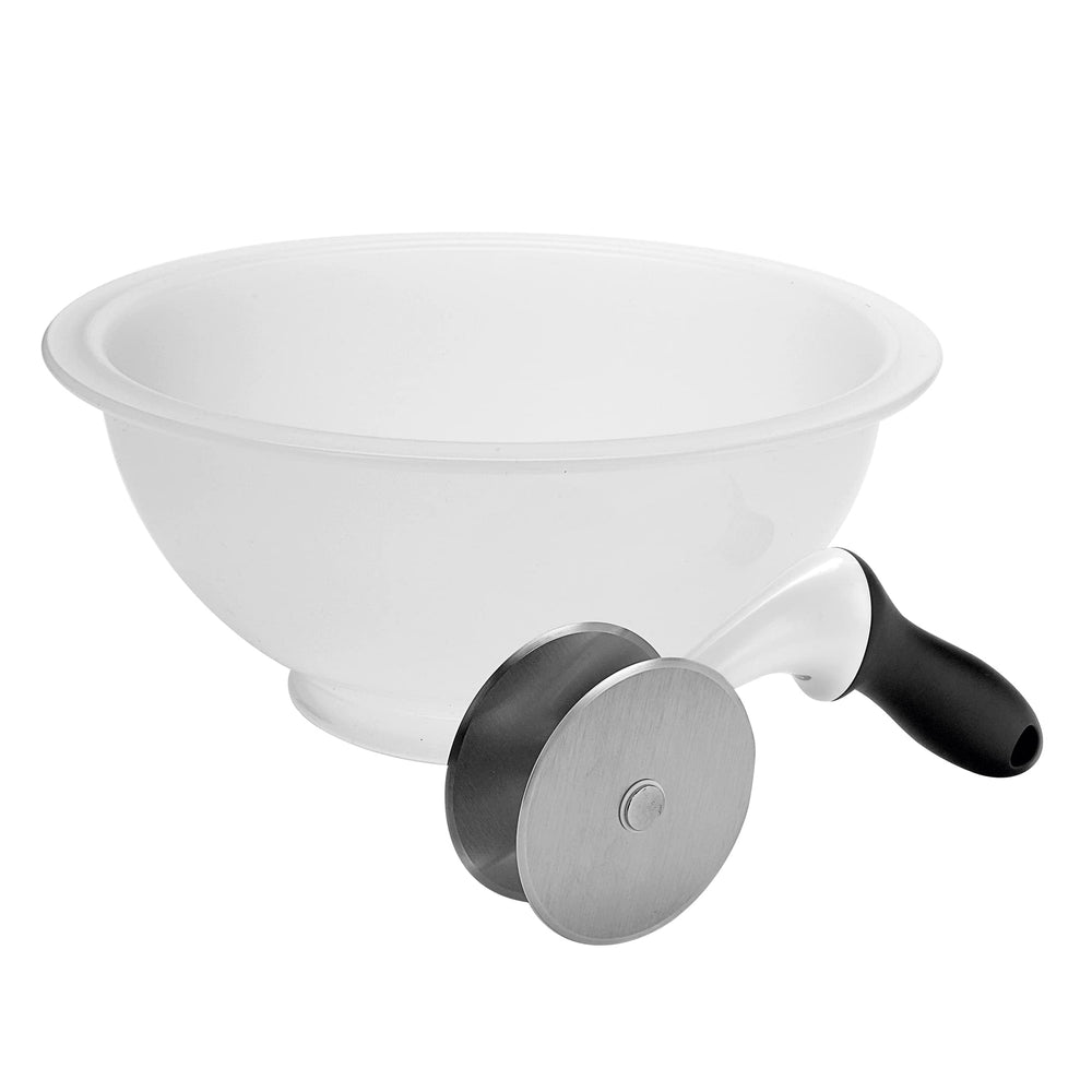 OXO hachoir face avant montrant le saladier et la poignée pratique