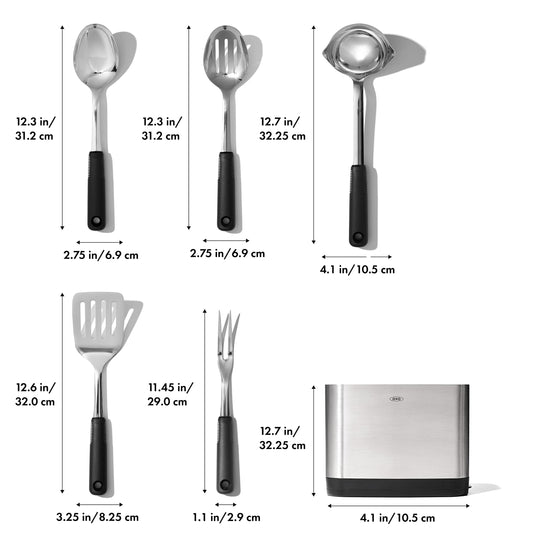 OXO Good Grips porte-ustensiles montrant rangement pratique et gain d'espace