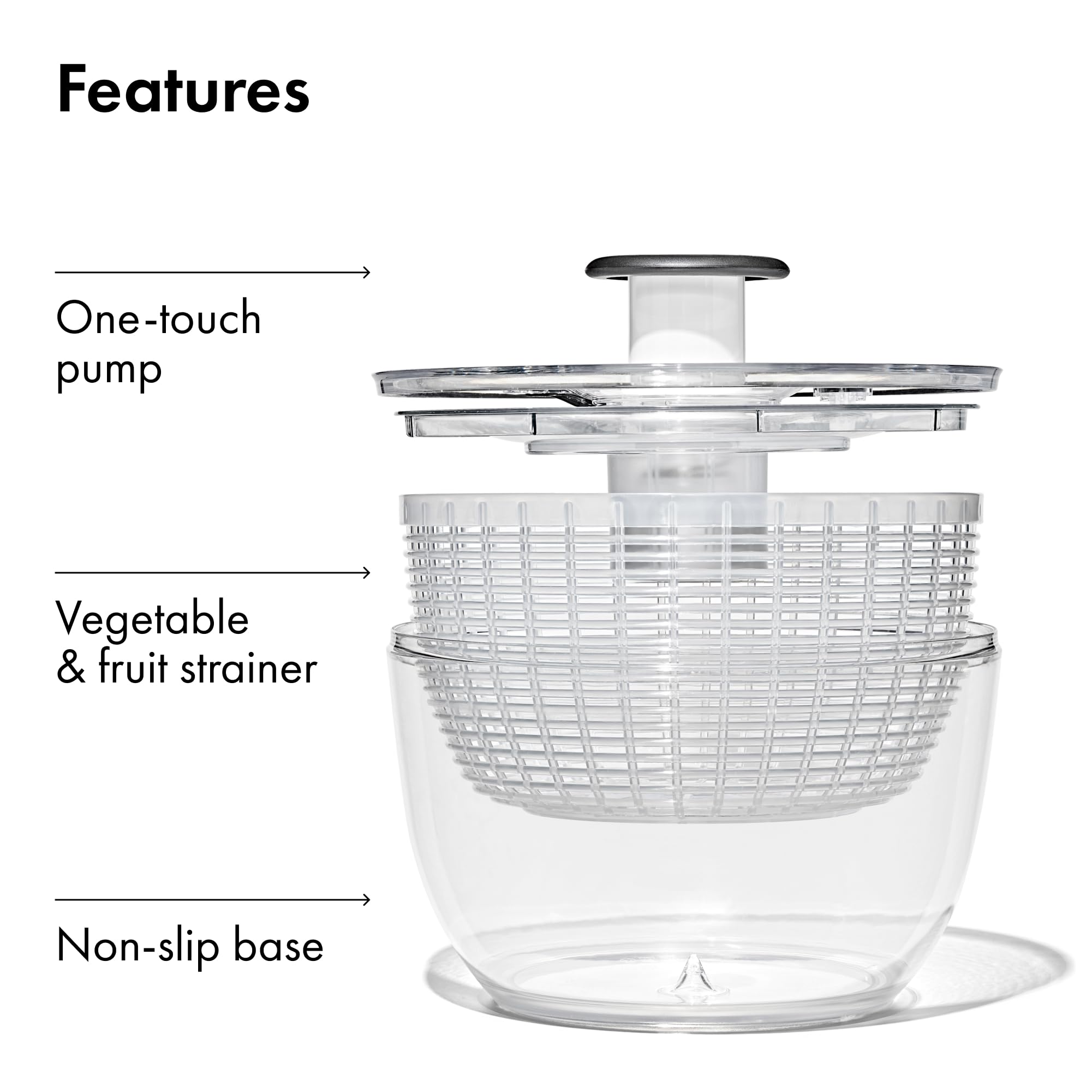 OXO Good Grips bouton verrouillé pour un rangement plat et sécurisé