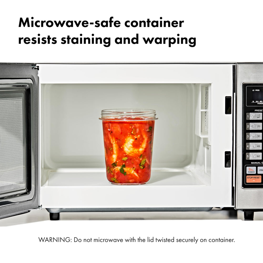 Image OXO contenant au micro-ondes sans couvercle, réchauffage sûr
