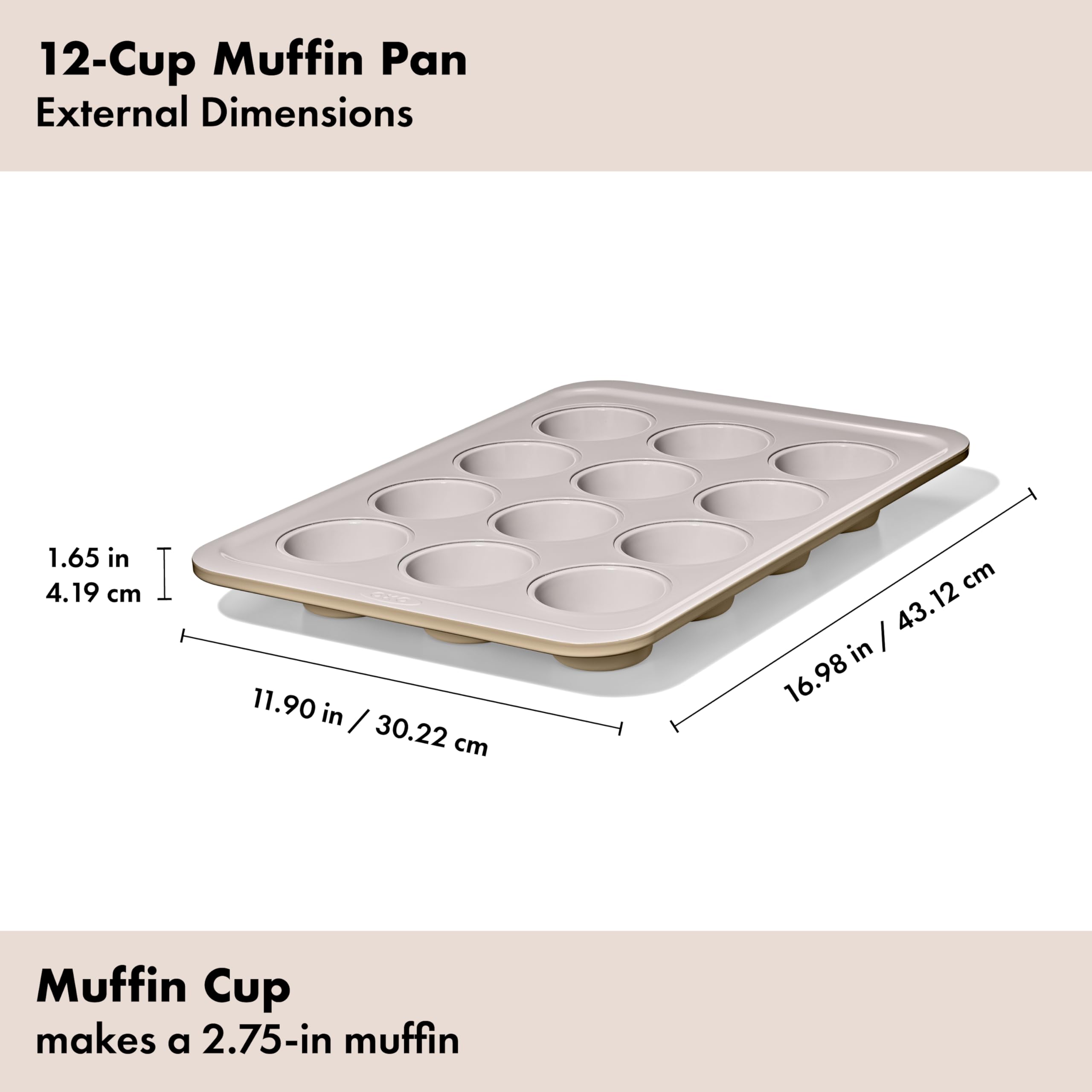 OXO moule rempli de muffins décorés montrant résultats constants