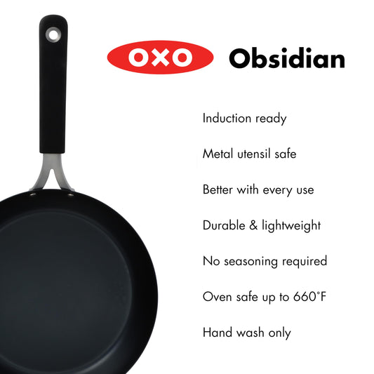 OXO Obsidian manche avec manchon silicone amovible pour prise confortable et sécurité